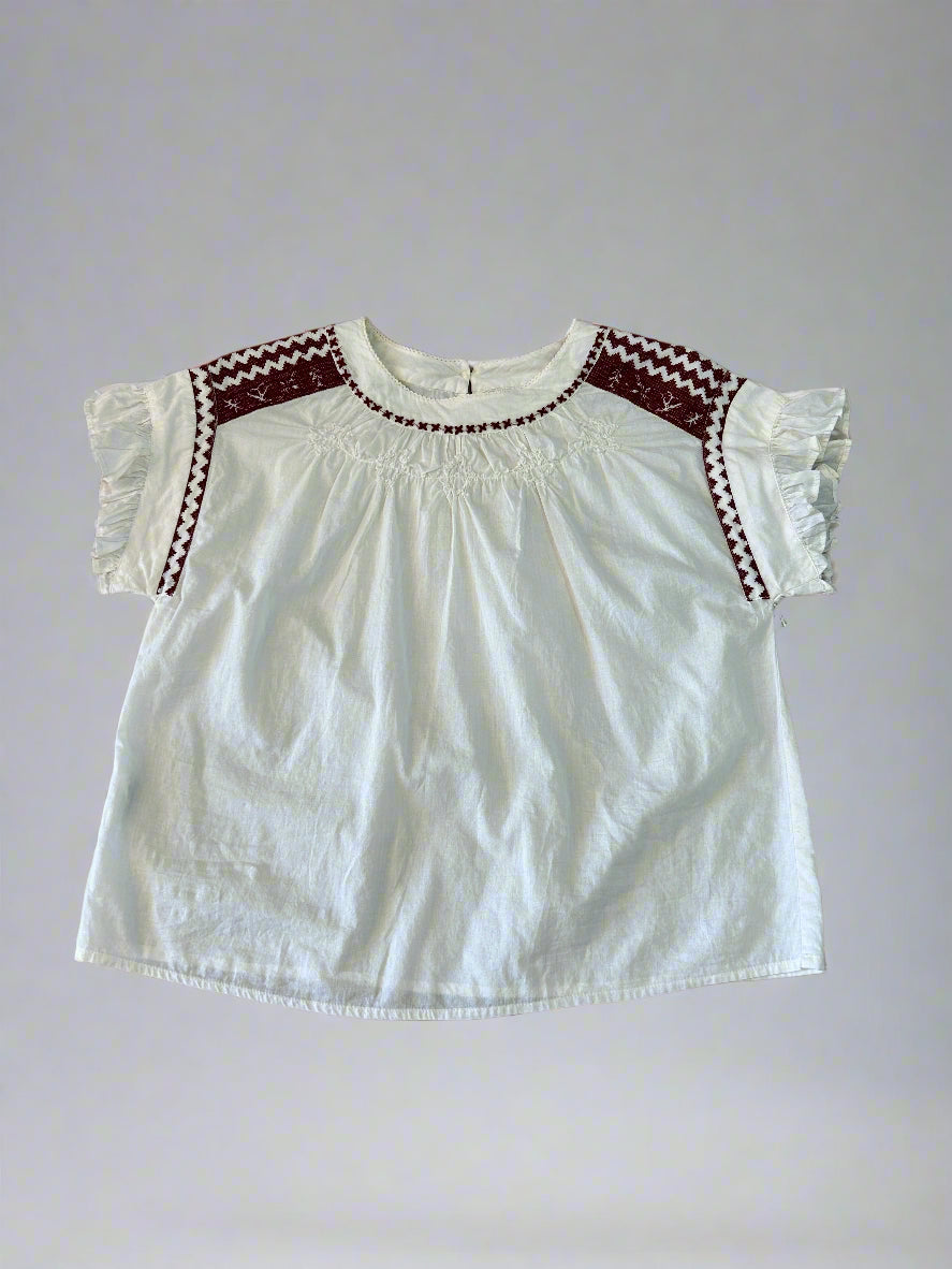 Flannel top with embroidery, 8