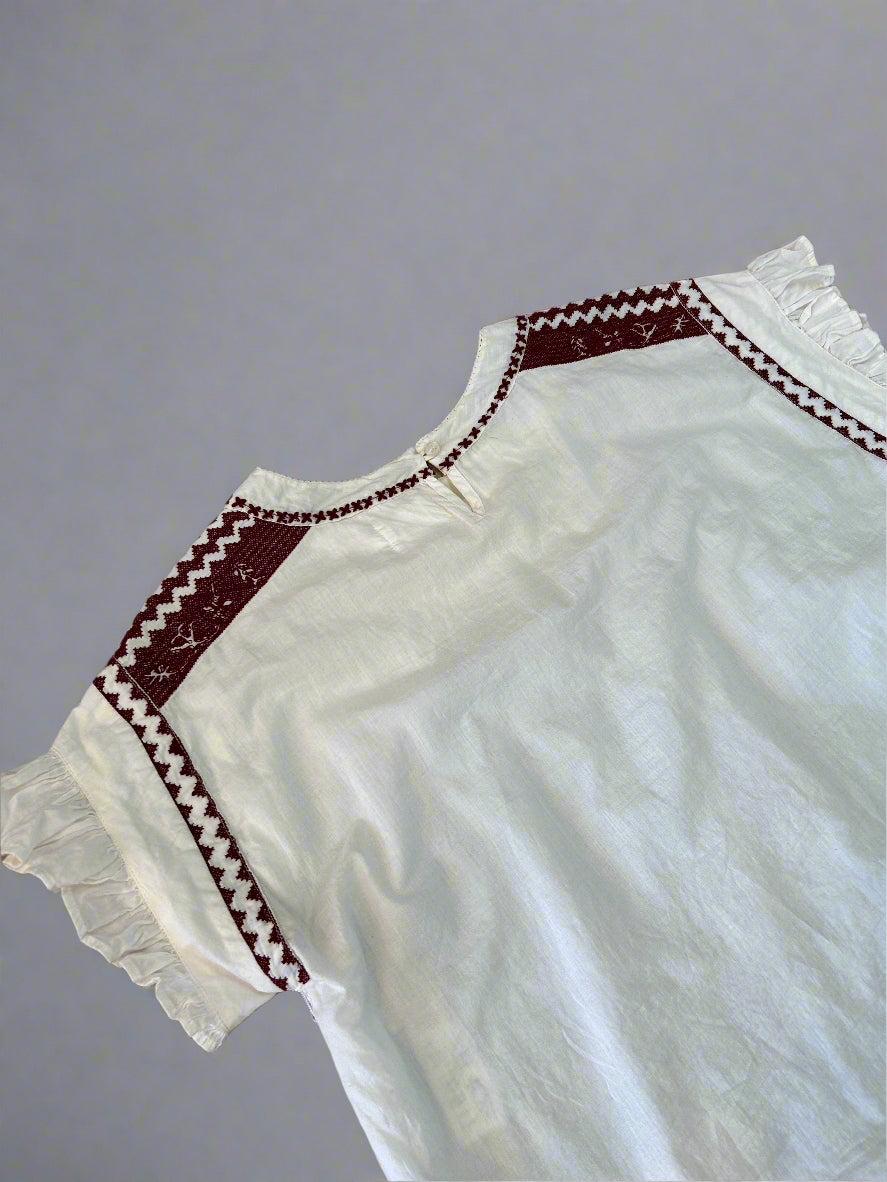 Flannel top with embroidery, 8