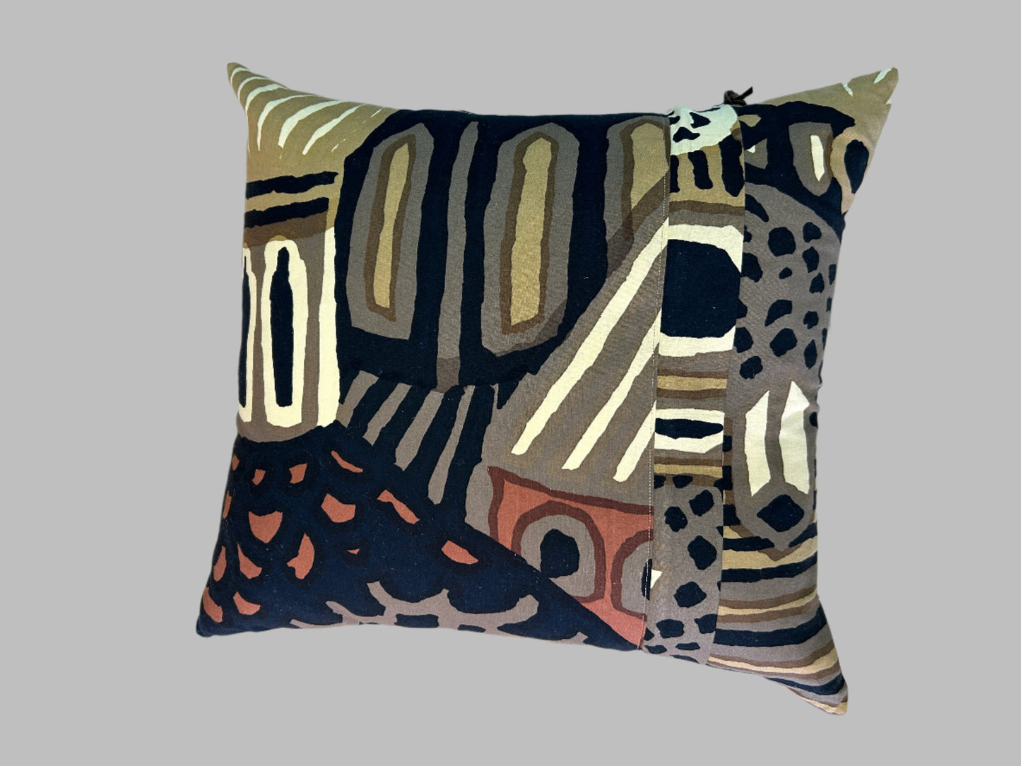 Black/Brown Abstract Handmade Cushion