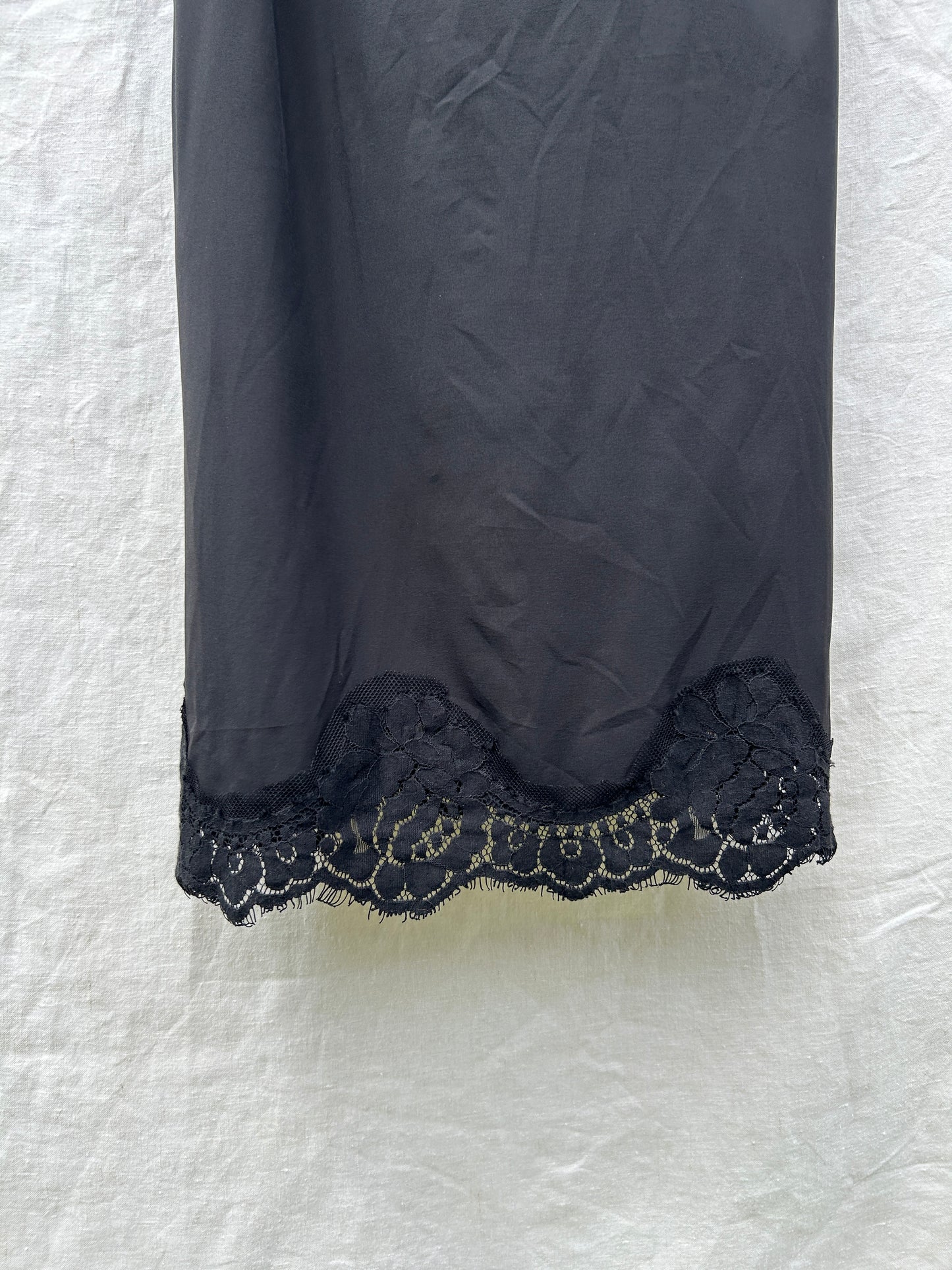 Vintage black midi slip dress, M