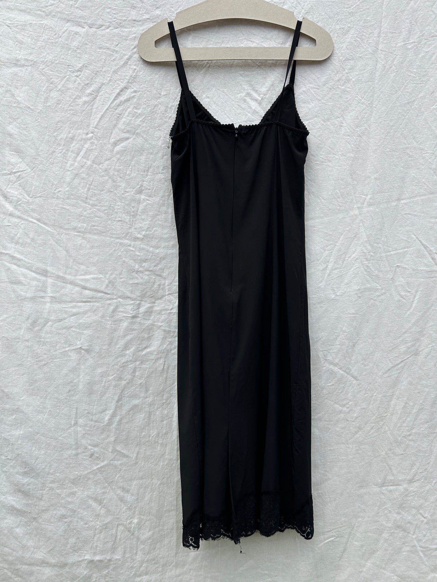 Vintage black midi slip dress, M