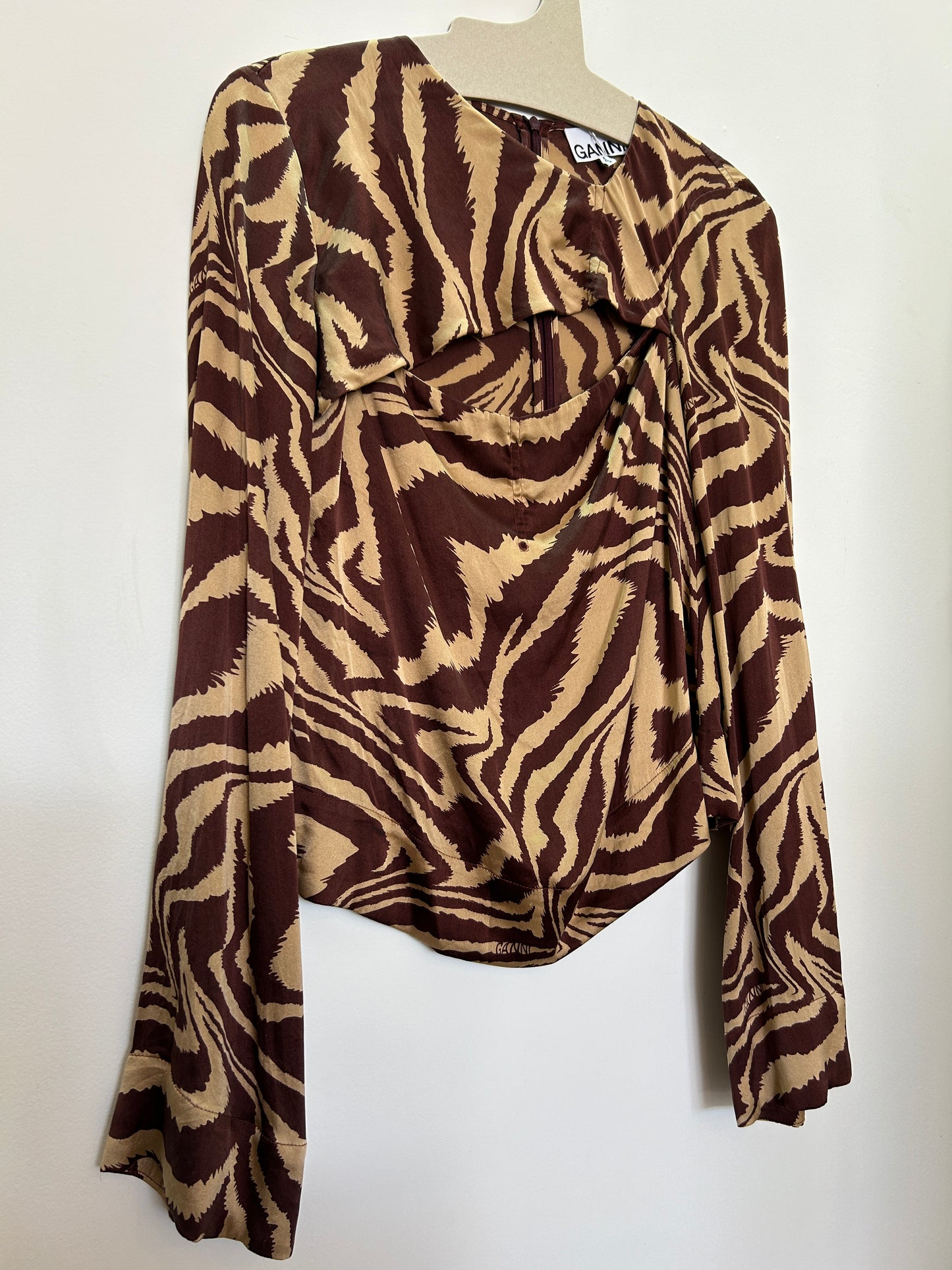 Ganni silk top, 10