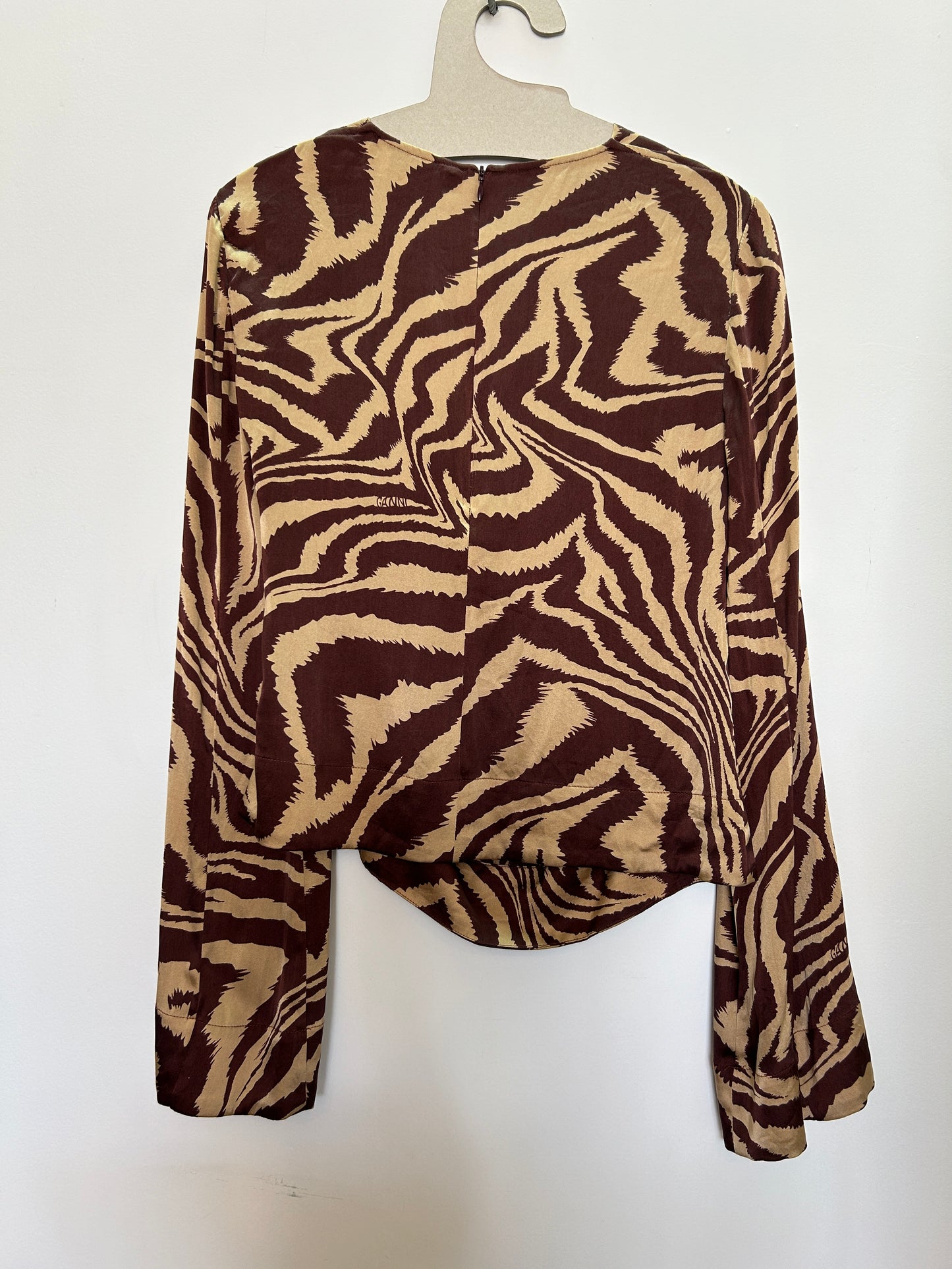 Ganni silk top, 10
