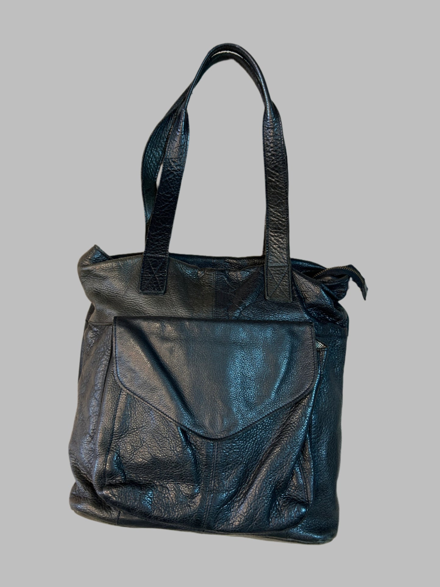 Black leather bag