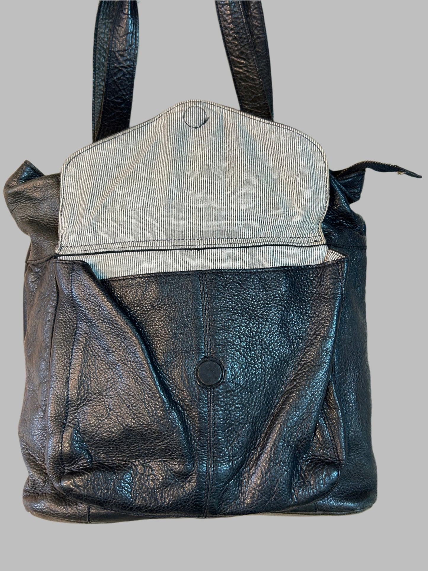 Black leather bag