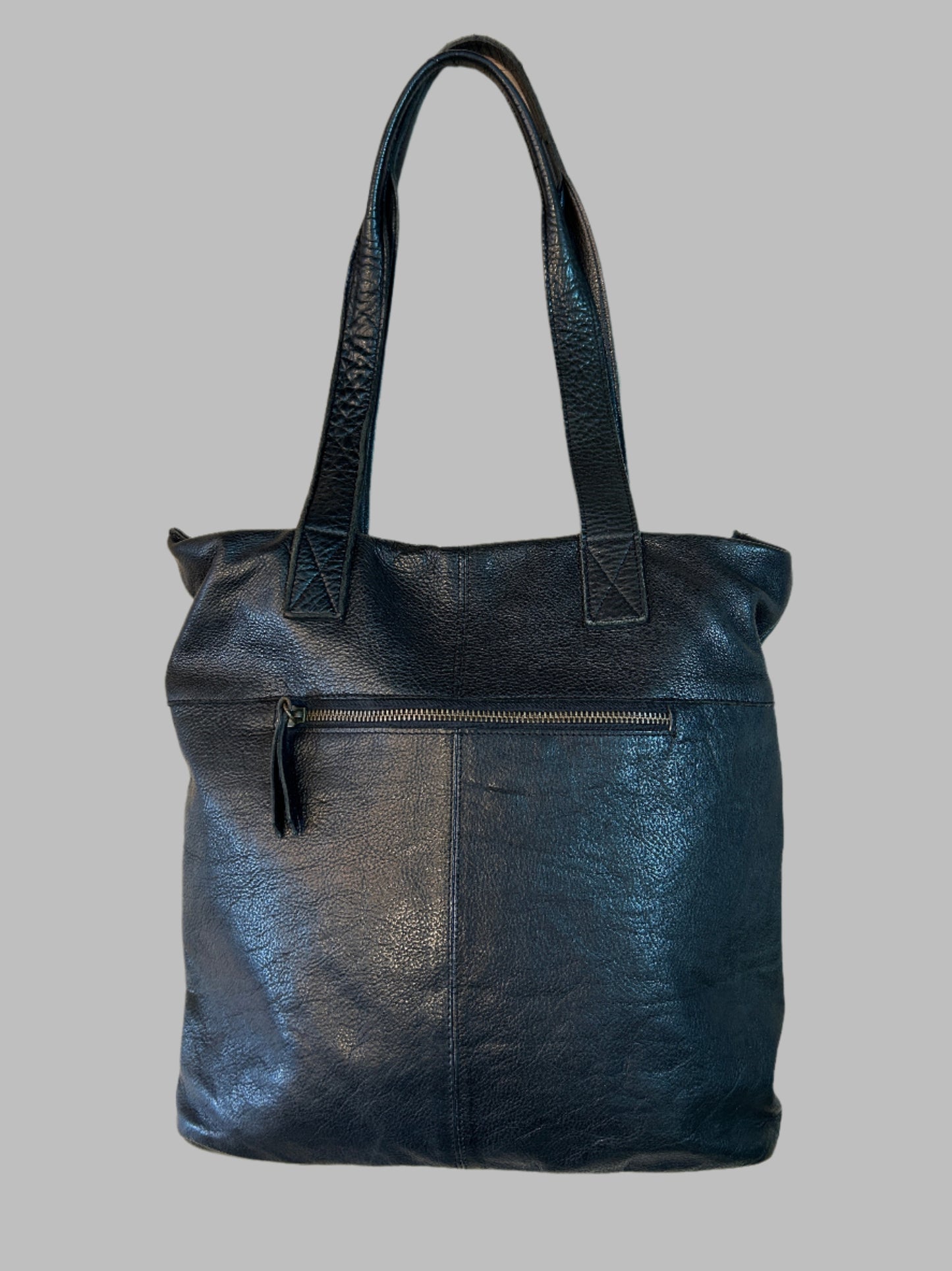 Black leather bag